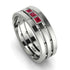 Geometrical Ruby Wedding Ring - David No. 12